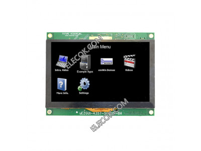 UEZGUI-4357-50WVN-BA Future Designs Inc. Capacitive Graphic LCD Display Module TFT - Color I²C, SPI, UART 5" (127.00mm) 800 x 480 (WVGA)