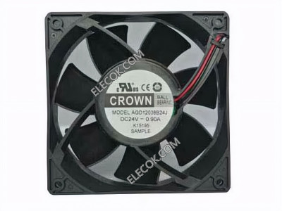 CROWN AGD12038B24J 24V 0.90A 2 ledninger Cooling Fan 