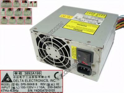 Delta Electronics DPS-300KB Server - Power Supply 300W, DPS-300KB B, AT,Used
