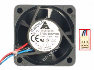 DELTA EFB0405VHD 5V 0.5A 1.6W 3wires Cooling Fan
