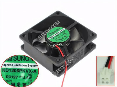 SUNON KD1206PKVX-A 12V 2,6W 2wires Cooling Fan 