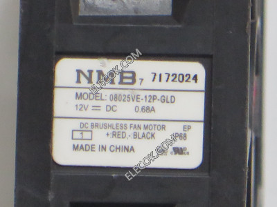 NMB 08025VE-12P-GLD 12V 0,68A 3 cable Enfriamiento Ventilador 