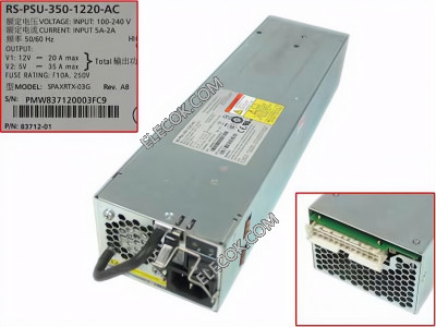 Xyratex SPAXRTX-03G Server - Power Supply 355W, SPAXRTX-03G, RS-PSU-350-1220-AC, 83712-01,Used