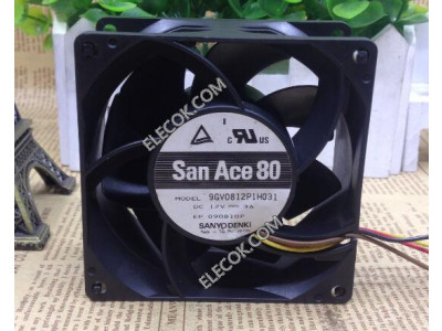 Sanyo 9GV0812P1H031 12V 3A 4 cable Enfriamiento Ventilador 