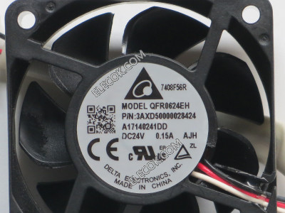 DELTA QFR0624EH 24V 0,15A 3wires Cooling Fan 