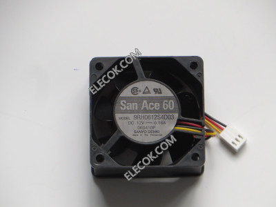 Sanyo 9RH0612S4D03 12V 0,14A 3 cable Enfriamiento Ventilador 