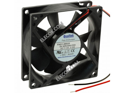Qualtek FAD1-08025DSJW12 24V 0.15A 3.6W 2wires Cooling Fan replacement