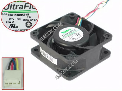 Nidec H60T12BHA7-57 12V 0,57A 4wires Cooling Fan 