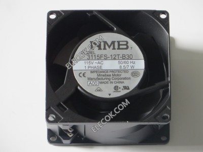 NMB 3115FS-12T-B30 115V 8.5/7W 냉각 팬 와 plug 연결 