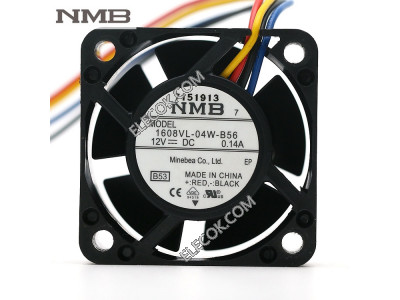 NMB 1608VL-04W-B56 12V 0,14A 4 draden Koelventilator 