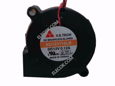 Y.S TECH BD125115LB Servidor - Ventilador Ventilator sq50x50x15 3 fios 12V 0,12A 