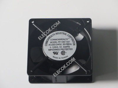 COMMONWEALTH FP-108-1-S1 220/240V 0,125/0,1A Enfriamiento Ventilador socket connection 