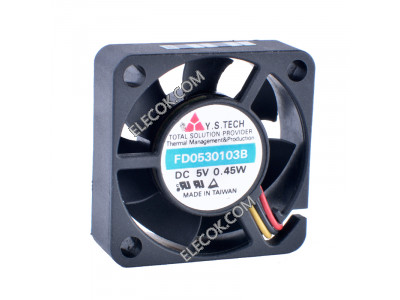 Y.S.TECH FD0530103B 5V 0.45W 0.9A Cooling Fan