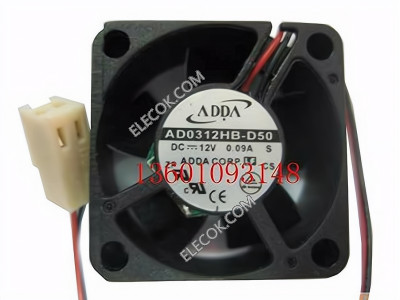 ADDA AD0312HB-D50 12V 0,09A 2 draden Koeling Ventilator 