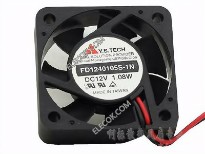 Y.S.TECH FD1240105S-1N 12V 1.08W 2wires Cooling Fan