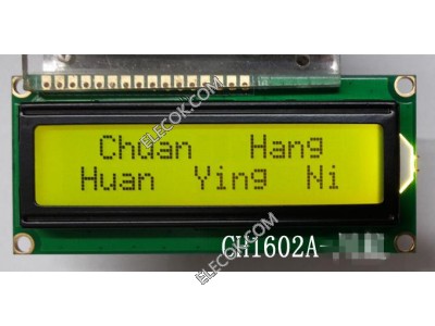 CH1602A LCD Panneau jaune film 