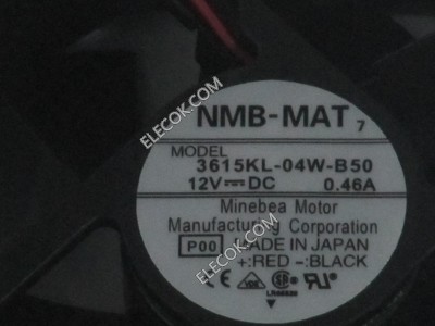 NMB 3615KL-04W-B50 12V 0,46A 2 kablar Kylfläkt 