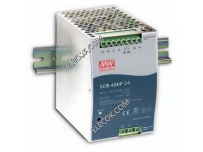 SDR-480P-48 480W 48V10A high efficiency, high PF DIN rail mount power supply Mean Well