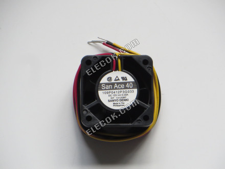 Sanyo 109P0412P3G033 12V 0.33A 3wires Cooling Fan 