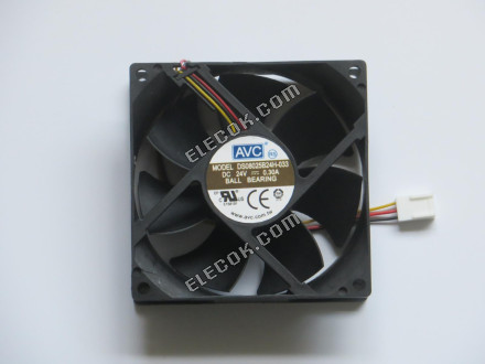 AVC DS08025B24H Server - Square Fan -033, 24V0.30A, sq80x80x25mm, 3W 3-wire 