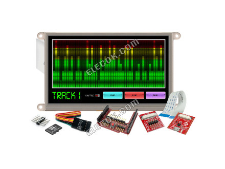 SK-GEN4-70DT-AR 4D Systems Pty Ltd Resistive Graphic LCD Display Module Transmissive Red, Green, Blue (RGB) TFT - Color I²C, SPI, TTL 7" (177.80mm) 800 x 480 (WVGA)