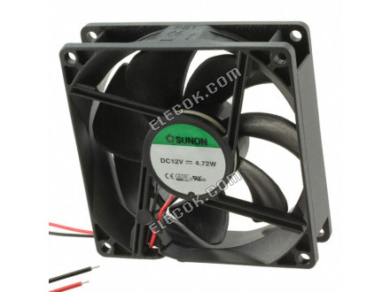 GF80321B1-000U-AE9 Sunon FAN 80X32MM 12VDC IP68 59.4CFM 2 Wire Leads 