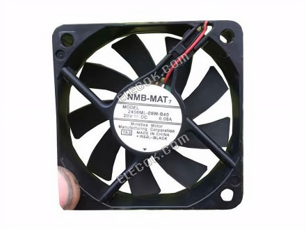 NMB-MAT / Minebea 2406ML-09W-B40 Server - Square Fan TA3, sq60x60x15, 2W, DC 20V 0.08A 2-wire 
