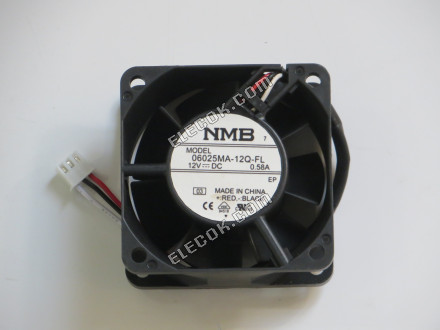 NMB-MAT / Minebea 06025MA-12Q-FL 12V 0,58A 3fios Ventoinha 