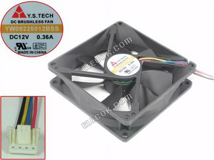 Y.S TECH YW09225012BSS 서버 - 사각형 팬 24V0.36A, sq90x90x25mm, 100x4Wx4P 4선 