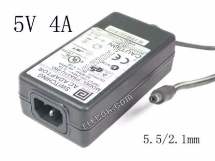 PHIHONG PSA31U-050 PRąD ZMIENNY (AC) Adapter- Laptop 5V 4A, Barrel 5,5/2.1mm, IEC C14, Używany 