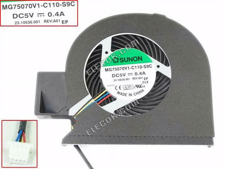 SUNON MG75070V1-C110-S9C Cooling Fan 5V 0.40A, Bare fan 4-pin 