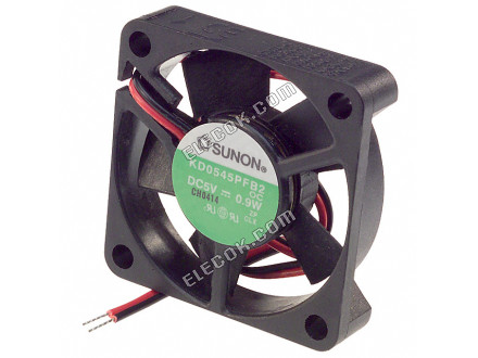 Sunon KD0545PFB2 OC 5V 0.17A 0.9W 2wires Cooling Fan 