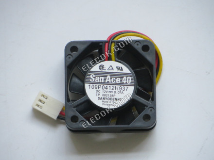 Sanyo Denki 109P0412H937 διακομιστής - τετράγωνο ανεμιστήρας 12V0.07A, sq40x40x10mm, 100x3Wx3P 3 αγωγών 