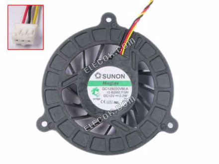 SUNON GC129220VM-A サーバー- ラウンドファン13.B2982.F.GN, dia79x7917, w135x3x3, 12V 2.2W 3線