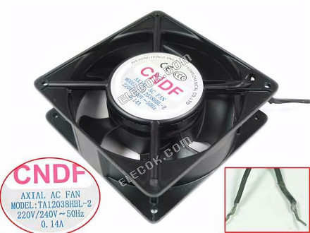CNDF TA12038HBL-2 Server - Square Fan sq120x120x38mm, 2-wire, 220V 0.14A 