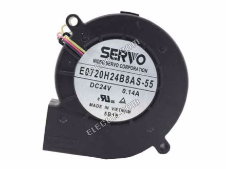 SERVO E0720H24B8AS-55 24V 0.14A 3wires Cooling Fan 