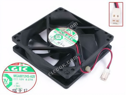 Protechnic MGA8012HS-A20 12V 0,25A 8cm 8020 2 fili Ventola 