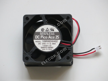 SANYO 109R0624H402 24V 0,06A 2 Przewody Wentylator Chłodzący 