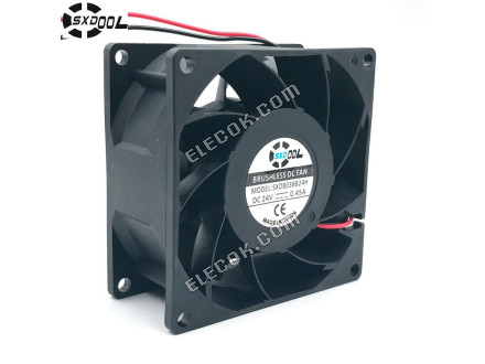 SXDOOL SXD8038B24H 80*80*38mm DC 24V brushless ανεμιστήρας ψύξης 0,45A 6000RPM 83.5CFM 57DBA για διακομιστής αντιστροφέας περίβλημα 2 Γραμμές 