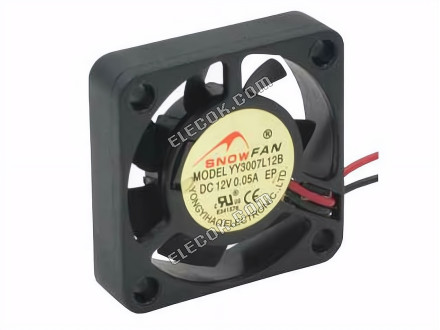 SNOW VENTOLA / YONGYIHAO YY3007L12B Server - Quadrato Ventola sq30x30x7, 2W, DC 12V 0,05A 2 Fili 
