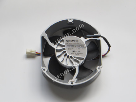 SERVO D1751M24B8CP323 24V 3.4A 4wires cooling fan, original refurbished Silver 