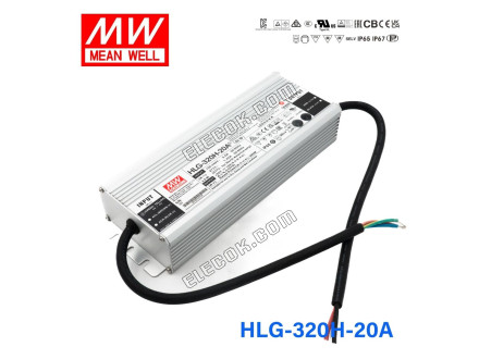 Mean Well HLG-320H-20A Virtalähde 300W 20V - Säädettävä 