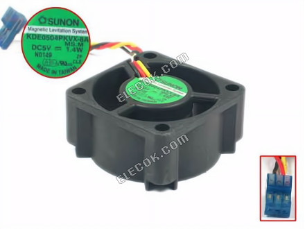 SUNON KDE0504PKVX-8A Server - Square Fan MS.M, sq40x40x20, w75x3x3, 5V 1.4W 3-wire 