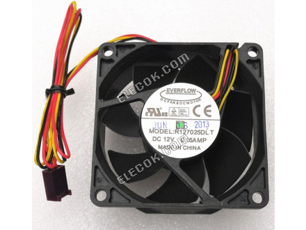 EVERFLOW R127025DL 12V 0,15A 3 fili ventola di raffreddamento 