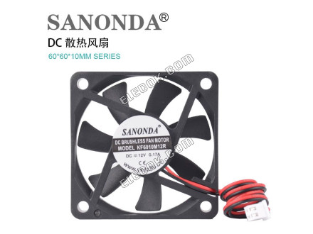 SANONDA KF6010M12R 12V 0.17A 2線冷却ファン