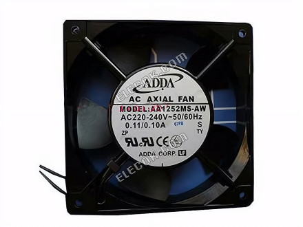 ADDA AA1252MS-AW Server - Fyrkant Fläkt S, sq120x120x25, 2 kablar, 220V 0.10A 