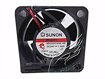 SUNON MB40202V2X-000C-A99 Server - Square Fan sq40x40x20mm, DC 24V 1.54W, w80x2x2 2-wire 