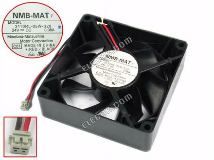 NMB 3110RL-05W-S20 24V 0,08A 2 fili ventola di raffreddamento 