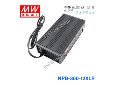 Mean Well NPB-360-12XLR Batteri Charger 360W 12V med 3 Stift Effekt Stift 