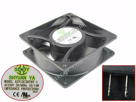 A2V12C38TBT-1 AC230V 50/60HZ 12cm Fan 12038 